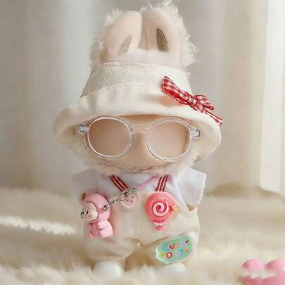 Labobo娃娃服装，6.69英寸娃娃服装，可爱娃娃配件，包括帽子、背带裤、上衣、眼镜、斜挎包、鞋子，15-17厘米套装，Labobo配件套装，适合第一代/第二代/第三代娃娃，生日礼物和节日礼物（不含娃娃）