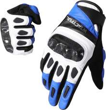 Guantes de piel de cabra de carbono para motocicleta para máxima protección y comodidad - C - Ver 1