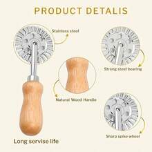 Pastry And Pasta Wheel 1.9 Inch U2013 Dough Crimper Ravioli Dumpling Pierogi Cutter U2013 Multi - Purpose Pizza Baking Cooking And Homemade Meals - Initial - View 5