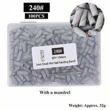 100个/盒 3毫米迷你砂带套装，带心轴，用于去除死皮、老茧、抛光，电动指甲钻头，美甲工具 - 彩色 - 查看 4
