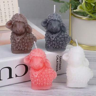 1pc Sheep Shaped Scented Candle, Home Decor Ornament