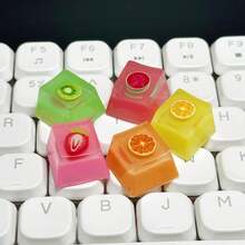 1pc Strawberry Jelly Pudding Keycap, Resin Keycap For Mechanical Keyboard. Each Press Is A Craving For Delicious Food And A Release Of Stress. - Multicolor - View 3