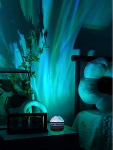 1 đèn chiếu cực quang 7 màu, có điều khiển từ xa, dùng nguồn USB, đèn tạo không khí cực quang, 7 màu RGB, thích hợp cho phòng ngủ, phòng chơi game, phòng khách - Món quà Giáng sinh lý tưởng, trang trí phòng khách | Đèn tạo không khí huyền ảo | Đèn trang trí, đèn ngủ sao trời - Nhiều màu - Xem 5