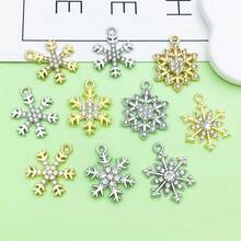 10个冬季雪花吊坠 情人节吊坠 水钻雪花吊坠 DIY手链项链耳环工艺首饰制作 - 彩色 - 查看 6
