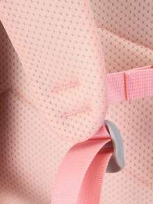 1pc Cartoon Bread Design Lightweight Nylon Backpack, Zipper Closure, Suitable For All Seasons - Pink - View 9