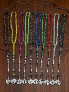 1 pieza Pulsera de cuentas de cristal transparente, accesorio decorativo adecuado para actividades religiosas como el canto y la adoración - Cuentas B - Ver 4