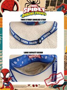 Marvel 1个漫威官方授权蜘蛛侠图案腰包，多功能斜挎包，男童休闲单肩包，轻便可调节肩带胸包，卡通零钱包，臀包，适合男孩、年轻粉丝、学生，完美适用于日常上学、户外玩耍、主题公园游玩、假期旅行、运动。 - 彩色 - 查看 10