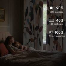 Blackout Curtains 52Wx84L, Room Darkening Floral Curtains, Thermal Insulated 2 Panels Window Drapes, Boho Farmhouse Curtains For Living Room Bedroom Window Treatments, Brown - BrownLeaves52Wx84LPa - View 2