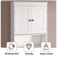 Asofer Toilet Shelf, Over-The-Toilet Cabinet, Toilet Cabinet With Doors, Adjustable Shelves, Open Storage, For Bathroom, 60 X 24 X 168 Cm, White - trắng - Xem 7
