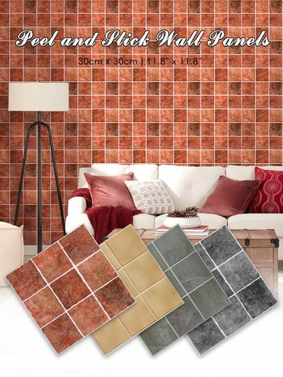 1/10/20 PIEZAS Pegatinas de pared de PVC autoadhesivas - Vinilos decorativos de pared, 30cm X 30cm, Azulejos impermeables para paredes de baño, Paneles decorativos de pared de cocina, Impermeables, Resistentes al calor, Para autocaravanas, dormitorios, paredes interiores, etc., Decoración DIY para el hogar