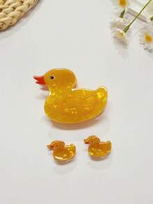 6pcs/Set Women's Cute Cartoon Duck Hair Clips, Elastic Hair Scrunchies, Bow Hair Clips, Headbands, Mini Hair Claws - Multicolor - View 8