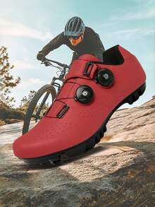Zapatos de ciclismo unisex para MTB con cierre de gancho y bucle, zapatos de bicicleta de carretera con sistema de bloqueo automático, para bicicletas de ejercicio y ciclo indoor. Zapatos de bicicleta de montaña para hombres y mujeres con tacos Delta para pedales de bicicleta de exterior, zapatos MTB antideslizantes y resistentes al desgaste. - Rojo - Ver 6