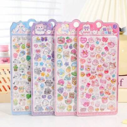1张可爱卡通猫咪贴纸，可重复使用防水贴纸，DIY工艺贴纸，适用于手机壳、笔记本、笔记本电脑、礼品包装、派对装饰，是送给粉丝和朋友的完美礼物（款式随机）