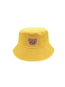 1pc Kids Cute Bear Pattern Breathable Bucket Hat, Adjustable Inner Band, Solid Color Fisherman Hat For Spring/Summer, Suitable For Casual, Outdoor, Travel, All Seasons - 1PC - View 8