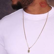 Corrente Tampa  de Latinha 2mm + Pingente - Banho Ouro 18k - Dourado - Visão 1
