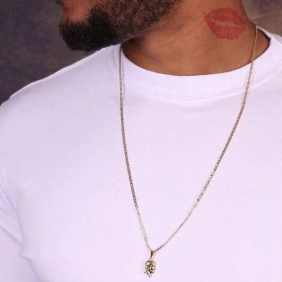Corrente Tampa  de Latinha 2mm + Pingente - Banho Ouro 18k - Dourado - Visão 1