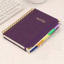 1 cuốn sổ tay lò xo A5 - Sổ bìa cứng 300 trang, giấy dày 100GSM, kiểu dáng cổ điển, bìa giả da, thích hợp cho công việc, học tập và lập kế hoạch, sổ tay và nhật ký có vách ngăn và tab có thể tháo rời, chất liệu giấy chất lượng, bìa trơn, quà tặng năm mới. - A5 - Xem 12