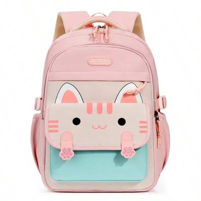 Cartoon Cat Backpack For Kids, Cute Children's School Bag