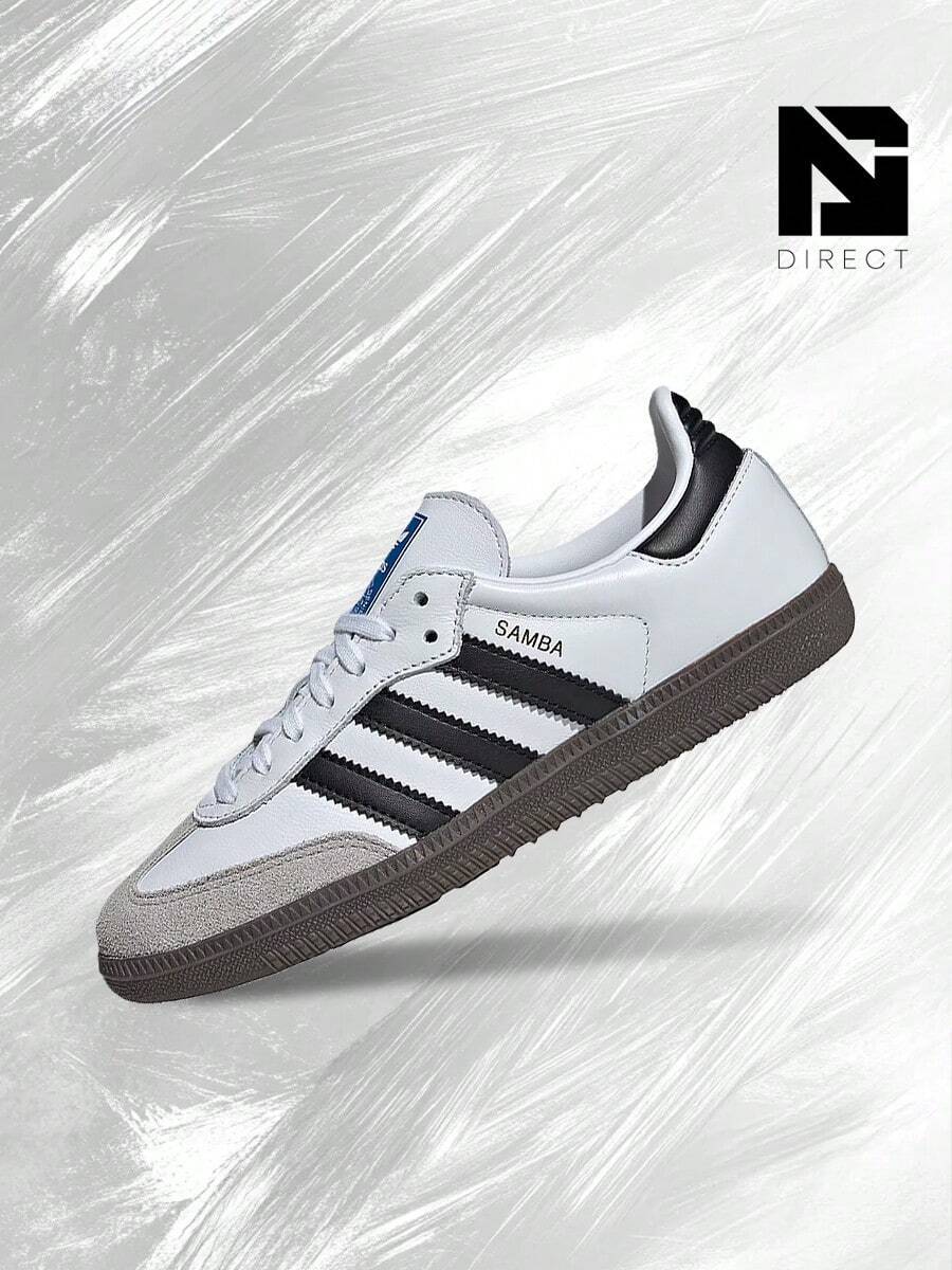 Adidas Samba OG Cloud White Core Black (GS) - Women's Lifestyle Sneakers – Shoes For Woman-Vintage-Spring & Summer-Inspired Running Shoes, Shock-Absorbing Comfort, Gym To Streetwear Casual Wear-Easter Gift–IE3675 - Cloud White/Core Black/Gum - 查看 1