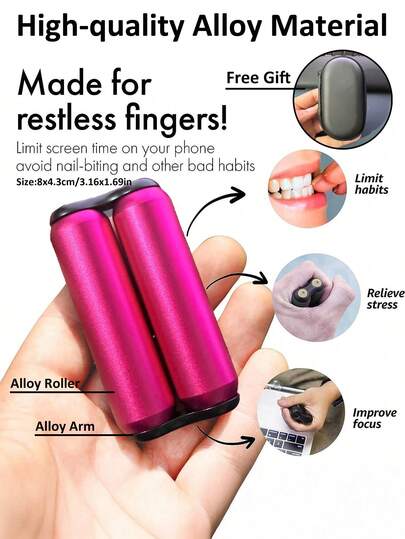 1/2个高品质合金滚轮指尖玩具，缓解压力，手指玩具，有助于缓解焦虑，提高注意力，适合所有年龄段，理想的节日礼物，趣味可爱礼物，生日礼物，复活节礼物，万圣节礼物，圣诞节礼物，圣诞袜填充物，派对小礼物，蓝色适合男孩，粉色适合女孩，男孩游戏，女孩游戏