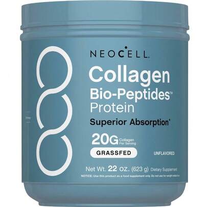 NeoCell Collagen Bio-Peptides Powder | 22oz | Super Hair, Skin, And Nails | Superior Absorption | Grassfed Protein Supplement | Advanced With 18 Essential Amino Acids