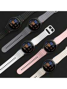 SMART WATCH MX Correa Sport Para Galaxy Watch 7/6/5 + Case + Vidrio Templado - Naranja/Negro - Ver 6