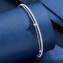 1件简约925纯银小圆钻手链，精致珠宝，送给女性、女友的礼物，女士优雅配饰 - 小圓鑽 - 查看 13