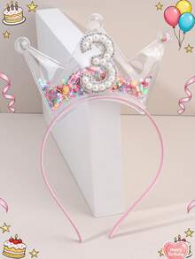 1个生日快乐皇冠发箍，适合1-9岁、12岁、13岁和16岁的女孩，彩色发箍，时尚发饰，生日派对礼物送给闺蜜。关注我们的店铺，获取最新款式，下次购物可享8折优惠。DZBB - 彩色 - 查看 4