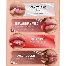 4 Color Lip Balm Set - Long-Lasting Moisturizing Liquid Gel, Coffee Raspberry Lip Care Essence, Valentine's Day Gift - Nhiều màu - Xem 3