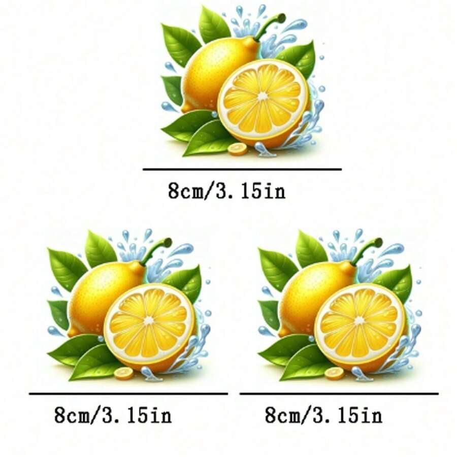 Bộ 1/2/3 miếng dán chuyển nhiệt họa tiết chanh, bền lâu, thích hợp để tự làm áo thun, áo hoodie, quần jean, áo nỉ, ba lô, áo khoác, túi xách, gối.