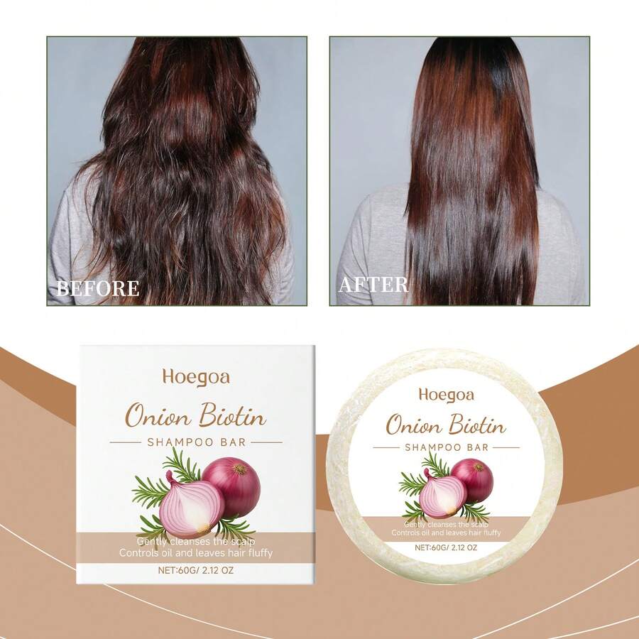 Onion Biotin Shampoo Refreshing And Moisturizing Suitable For All Hair Types Moisturizing And Smoothing Rich In Rosemary Extract Daily Gentle Cleaning Fluffy And Smooth Care For Hair - Hương thơm nhẹ - Xem 1
