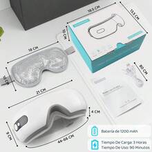 ¡RecomendadoLukovee Masajeador de Ojos con Calor, Música Bluetooth Recargable, Masajeador de Ocular con Voz en Ingles 3 Modes, Aliviar la Tensión Ocular, Regalo de Cumpleaños, Térmica¡Top de Temporada - Gris - Ver 8