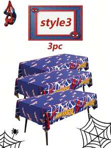 Marvel Party Tablecloth Set - Exclusive Design With Vibrant Superhero Artwork, 1-3 Pcs Waterproof Tablecloth Printed With Pattern, Perfect For Party Decor, Retro Gaming Gatherings, Adding Fun And Vitality To Any Fan Party - Multicolor - View 6