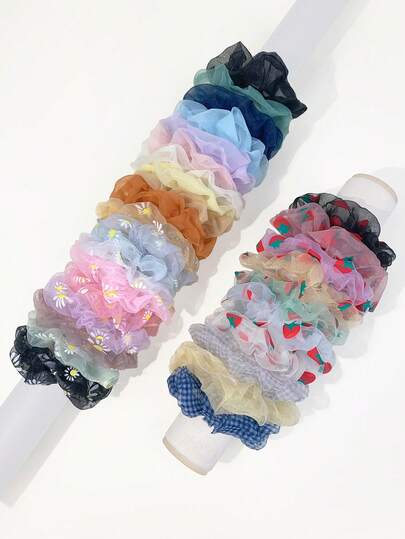 10pcs/20pcs/30pcs Hair Scrunchies, Casual Daily Wear, Breathable Summer, Multi-Color, Long-Lasting, Versatile Hair Accessories