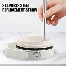 8 PCS Stainless Steel Flip Straw Compatible With  Ice Flow, Reusable Replacement Compatible With 30oz 64oz  IceFlow Flip Straw Tumbler With 2 Cleaning Brushes - 30oz - 查看 4