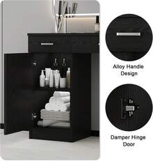 Barber Salon Station Wall Mount Hair Styling Salon Equipment Set Beauty Spa Furniture Set, Salon Stations For Hair Stylist, Mirror Not Included, White/ Black/ Pink - Black - View 3