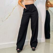 Calça Pantalona Alfaiataria Premium Wide Leg - Preto - Visão 1