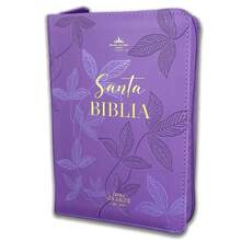 Biblia Con Cierre Para Mujer Compacta 10 Puntos RV1960 Imit Piel Lila Primaveral - Single Book - View 1