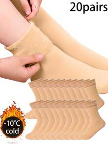 30/20/10/5/3/1 Pairs Men's Thick Warm Mid-Calf Socks, Unisex Winter Thermal Socks, Comfortable Daily Wear - Multicolor - View 23