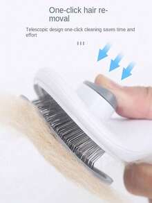 Pet Grooming Brush, Cat & Dog Brush, Flea Comb, Self-Cleaning Brush, Pet Trimming Brush, Pet Massage Brush, Deshedding Tool, Detangling Tool, Dematting Brush, Self-Cleaning Deshedding Brush, Pet Cleaning Tools, Hair Collection Brush, Dog Brush, Cat Brush, Pet Deshedding Brush, Pet Supplies, Pet Accessories - Multicolor - View 4