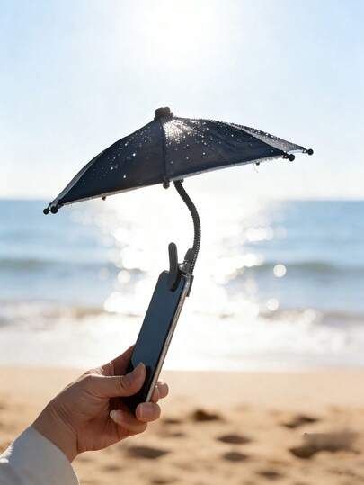 柔性手机遮阳罩，户外迷你遮阳罩，保护手机免受阳光和雨水照射，防止拍照时出现眩光和反光，无需电源即可轻松使用