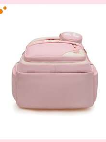 New Lightweight Ergonomic Backpack, Large Capacity Casual Schoolbag For Students - Pink - View 4