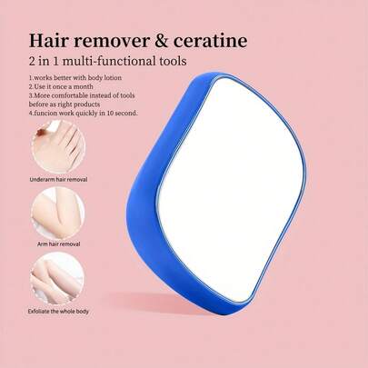 J·FOCUS 2-In-1 Nano Glass Hair Removal & Exfoliating Tool, Nano Glass Material, Physical Hair Removal + Dead Skin Removal, Minimalist Tech Design, Wet & Dry Use, Suitable For Travel & Commute