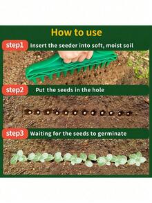 Waterproof Plastic Gardening Seeder Tool, Suitable For Vegetables And Flowers, Ergonomic Handle - Multicolor - View 6