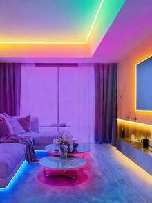 1 Roll 5V RGB Multi-Color Temperature LED Light Strip, Suitable For Bedroom, Kitchen, Living Room, Bathroom, Party, Wardrobe, Length: 1m/3.28ft, 3 Meters/9.84ft, 5m/16.4ft, 10m/32.8ft, 15m/49.21ft, Smart LED Strip Light With Remote Control, RGB Color Changing Function, Ideal For Room Decor, Party, Kitchen - Colored Light - View 11
