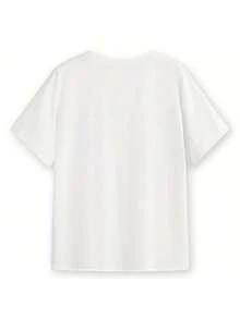 1PC Camiseta de San Valentín para Mujeres Camiseta Aperitivo |    Camisetas unisex de hilo suave, ajuste holgado, cuello redondo, patrón floral, mangas regulares, serie de verano, camisetas cómodas para la familia, camiseta de moda Y2K, camiseta de tela transpirable, ropa diaria para todo el año - Blanco - Ver 3