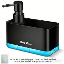 一套皂液器，带海绵架，厨房皂液泵瓶，浴室皂液器套装，台面按压式皂液器，洗洁精瓶，台面收纳整理架，实用厨房浴室小工具，适用于洗手液、沐浴露、润肤露和洗涤剂，是浴室收纳和厨房整理的理想之选，现代家居装饰，母亲节礼物，父亲节礼物，送给家人和朋友的礼物 - A - 查看 7