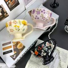 Ceramic Cup Coffee Cup Water Cup Mug Tea Cup Cup Meeting Room Office Personal Dedicated Japanese Style Ceramic Floral Pattern - Multicolor - View 4