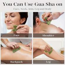 1pc Natural Xiuyan Jade Stone Green Gua Sha Scraping Facial Tool|Premium Massage Tool With Luxurious Gift Box,Traditional Chinese Beauty & Wellness Device,Ideal For Comprehensive Facial Care And Body Relaxation.Beauty Tools. Skincare Enthusiasts - Multicolor - View 10