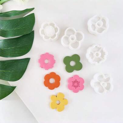 1/5Pcs Mini Floral Polymer Clay Cutters – White Flower Shapes, Craft Tools For DIY Earrings & Spring Jewelry Making